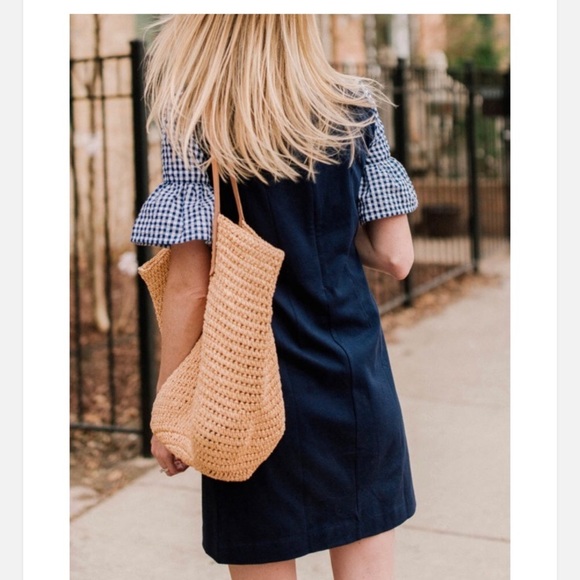 J. CREW Casual Gingham Bell Sleeve Dress - Picture 4 of 6